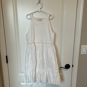 Vineyard Vines Girls White Sleeveless Eyelet Dress
